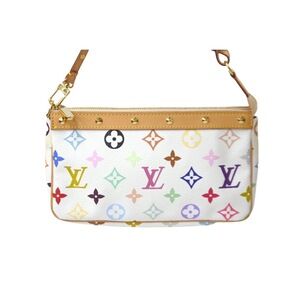 Louis Vuitton Takashi Multicolore Pochette Murakami Accessoires White